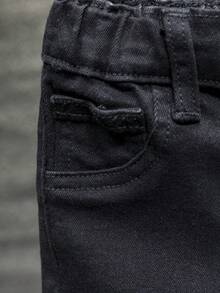 Jeans rasgados y deshilachados para niño joven - Negro - Ver 7