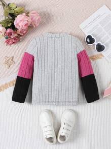 SHEIN 年輕女孩們撞色T恤 - 彩色 - 查看 2