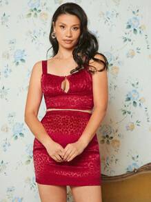 EastFlair Cut Out Front Crop Cami Top & Bodycon Skirt