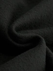 Manfinity Hypemode 鬆身男士帽衫,印有標語和卡通臉部設計,垂墜肩和帶雙拉繩帽子 - 黑色 - 查看 7