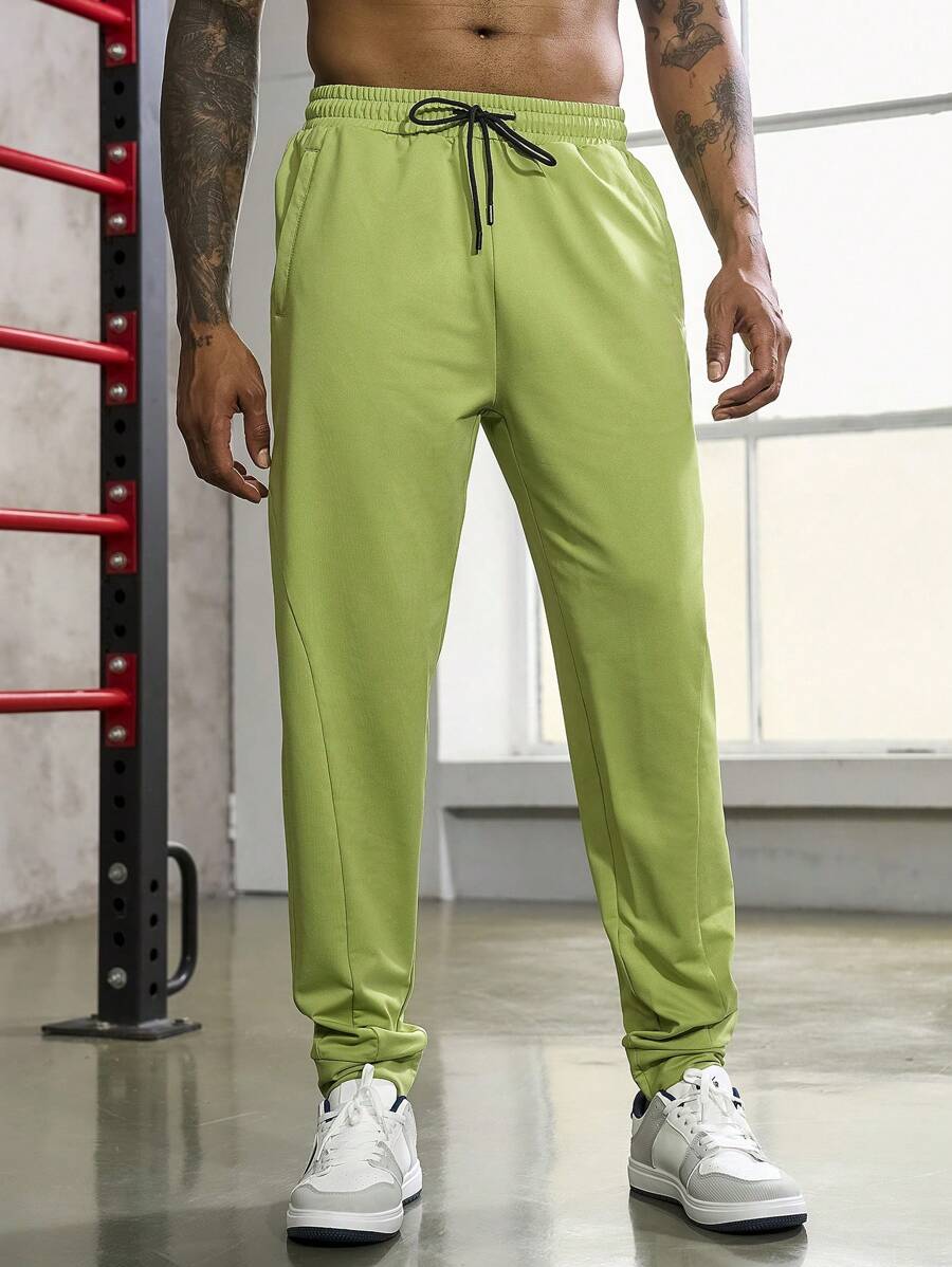 Manfinity Sport Corelite Men Solid Drawstring Waist Sports Pants