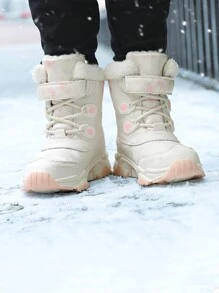 Botas de nieve invierno arriba alta cálido para niñas - Blanco - Ver 4