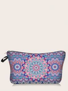 Mandala Print Zipper Makeup Bag Storage Makeup Organizer Makeup Case - Multicolor - View 1