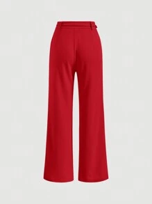 SHEIN MOD Anzughose mit Einfarbig Kette vorne, Naht Detail