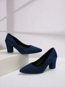 Của phụ nữ Giày cao gót Giày dép , Sành điệu Dày Gót chân 7cm Giày cao gót Giày dép , Cắt thấp Cổ điển Đúng mốt Của phụ nữ Giày cao gót Giày nữ Baotou - Màu xanh hải quân - Xem 7