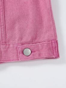 Cô gái Tween Túi có nắp Áo khoác denim Without Tee - Màu Hồng Tươi - Xem 6