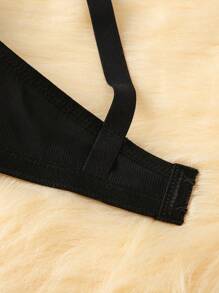 Sujetador unicolor con aro - Negro - Ver 6