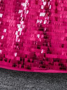 SHEIN 女大童前蝴蝶結襯衫&半身裙 - 玫紅色 - 查看 5