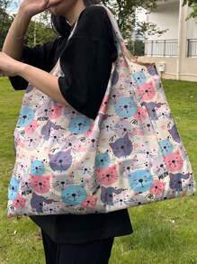 特大號卡通便攜可折疊購物袋 - 彩色 - 查看 3