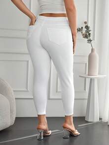 Cottnline Rách Gầy Quần skinny Quần jean - Màu xanh lam - Xem 6