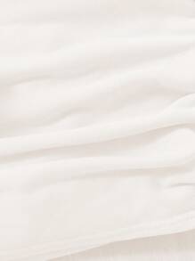 SHEIN Girls Drawstring Side Hooded Tissue - White - View 4
