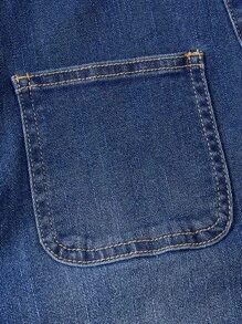 GENTILAND 男士雙口袋牛仔喇叭褲 - 深色水洗藍 - 查看 5