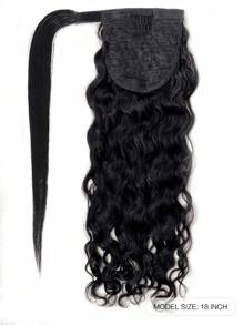 1 件装魔法粘贴式水波环绕马尾卷发波浪 1B 真人接发适用于女士接发 - Natural Black - 查看 4