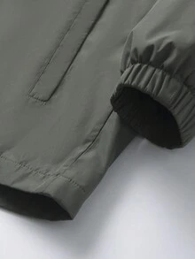 Manfinity Homme 男裝鬆身帶束帽拉鍊外套 - 綠色 - 查看 4