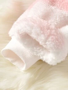 男嬰大方格圖案連帽法蘭絨夾克 - 粉色 - 查看 5