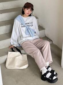 DAZY High Waist Slant Pocket Pants - Apricot - View 6