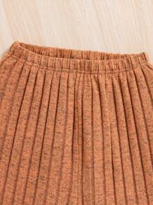 SHEIN Cô gái Tween Chất rắn Áo ba lỗ & Áo thun Super Crop & Quần - trắng - Xem 8