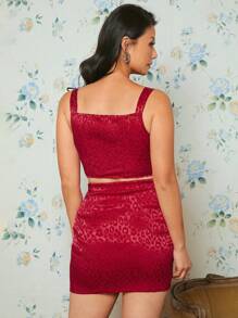 EastFlair Cut Out Front Crop Cami Top & Bodycon Skirt