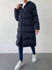 EURMUSE Zip Up Hooded Puffer Coat