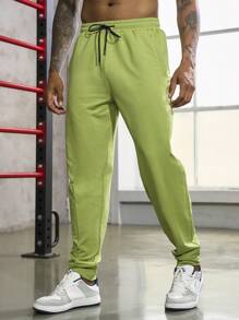 Manfinity Sport Corelite Men Solid Drawstring Waist Sports Pants