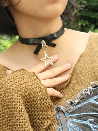 Grunge Punk 1pc Funky Star Charm Choker For Women For Daily Decoration