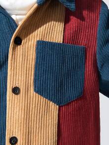 SHEIN 男小童撞色口袋貼布襯衫 - 藏蓝色 - 查看 6