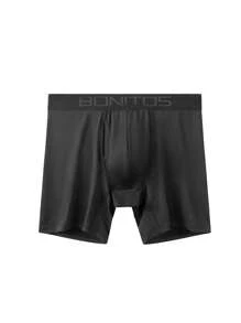 1pc Men's Breathable And Comfortable Front Open Boxers - Black - View 5