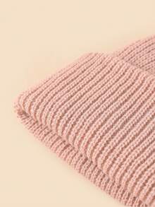 Simple Knitted Men's Flat Cap - Pink - View 3