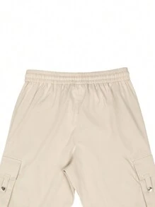 Manfinity Homme 男士蓋袋側面貨物褲 - 杏色 - 查看 3