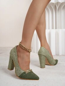 Women's High-heeled Shoes - Mint Green - View 2