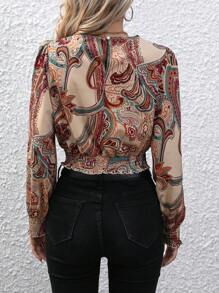 SHEIN Clasi Paisley Print Blouse - Multicolor - View 2