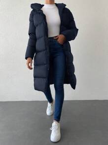 EURMUSE Zip Up Hooded Puffer Coat