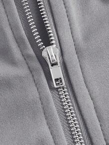 Flirla Talla grande Top de tirantes con diamante de imitación ribete con fleco - Gris - Ver 3