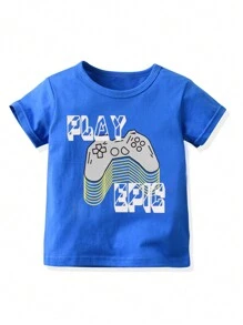 Tween Boy 4pcs Gamepad & Slogan Graphic Tee - Multicolor - View 3