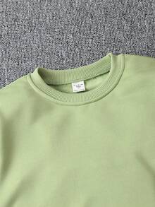 男大童拼接側邊接縫套頭衫和運動褲 - 綠色 - 查看 4