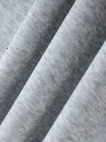 SHEIN Essnce Sun & Slogan Graphic Thermal Lined Sweatshirt - Grey - View 6