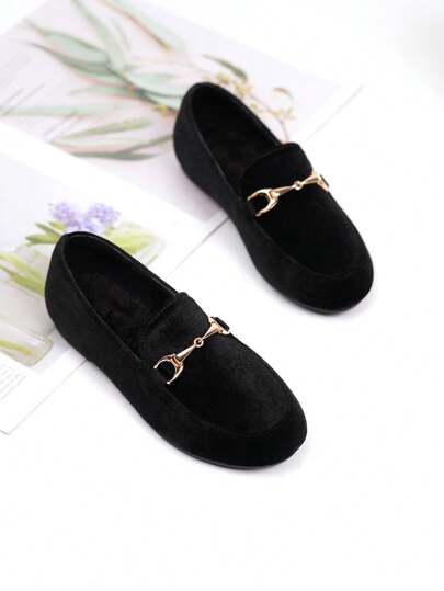 Barn' Campus Stil Metallic Spänne Fashionabel Fodrad Loafers , Höst , För Flickor