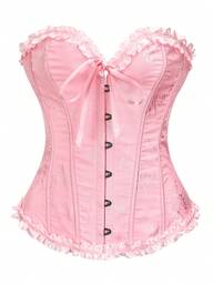 טופ קרופ-טופ ג'קארד ללא גב עם קשירה לנשים, מתאים למסיבת ראש השנה, יום האהבה, חג, טופ מחוך, סיום לימודים