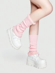 ROMWE Kawaii 1 đôi NỮ Chất rắn Trang trí Fuzzy Máy làm ấm chân - Màu Hồng baby - Xem 1