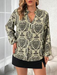 SHEIN Franclia 燈籠袖襯衫 - 黑色 - 查看 4