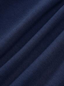 SHEIN 男嬰字母補丁細節衛衣和衛褲 - 寶藍色 - 查看 6