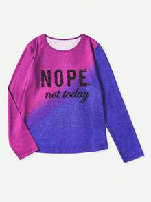 SHEIN Unity Letter Graphic Ombre Tee - Multicolor - View 2