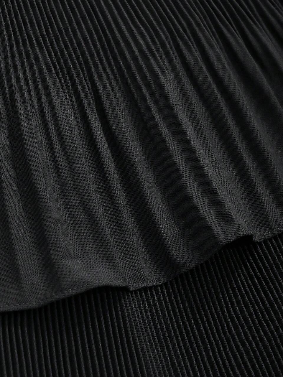 Solid Layer Ruffle Hem Pleated Skirt Fall Skirts