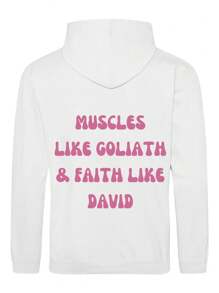 Men Slogan Graphic Drop Shoulder Hoodie - White - View 2