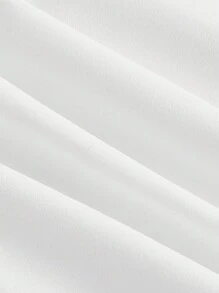 SHEIN MOD 大碼素色褶邊吊帶洋裝 - 白色 - 查看 4