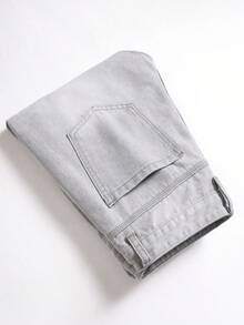 針對Tween Boy的撕裂毛邊牛仔褲 - 灰色 - 查看 6