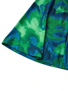 Chiquease Marble Print Flare Leg Pants - Green - View 4