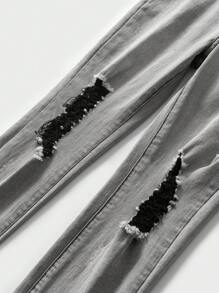 Chico preadolescente Jeans desgarro - Gris Claro - Ver 3