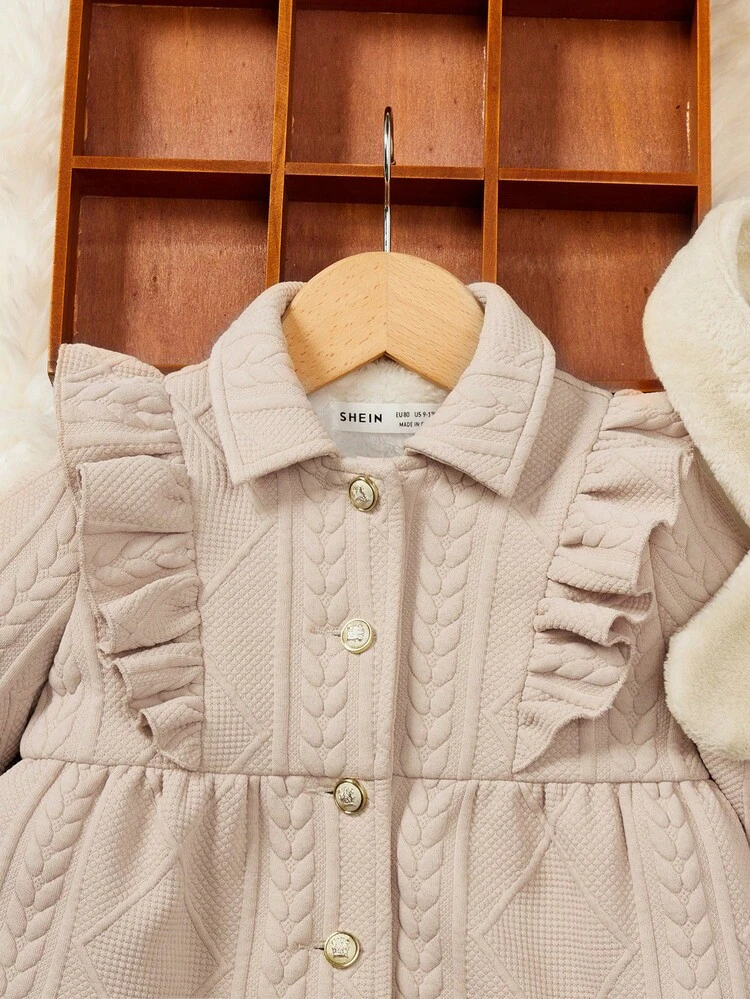 Baby Girl Ruffle Trim Coat & Scarf