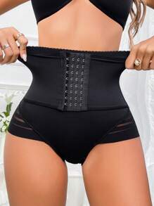 Hook And Eye Waist Trainer - Black - View 5
